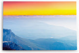 Paul Sinus Wandbild 120x80cm Berge Wolken Himmel Abendröte Blau Kunstvoll