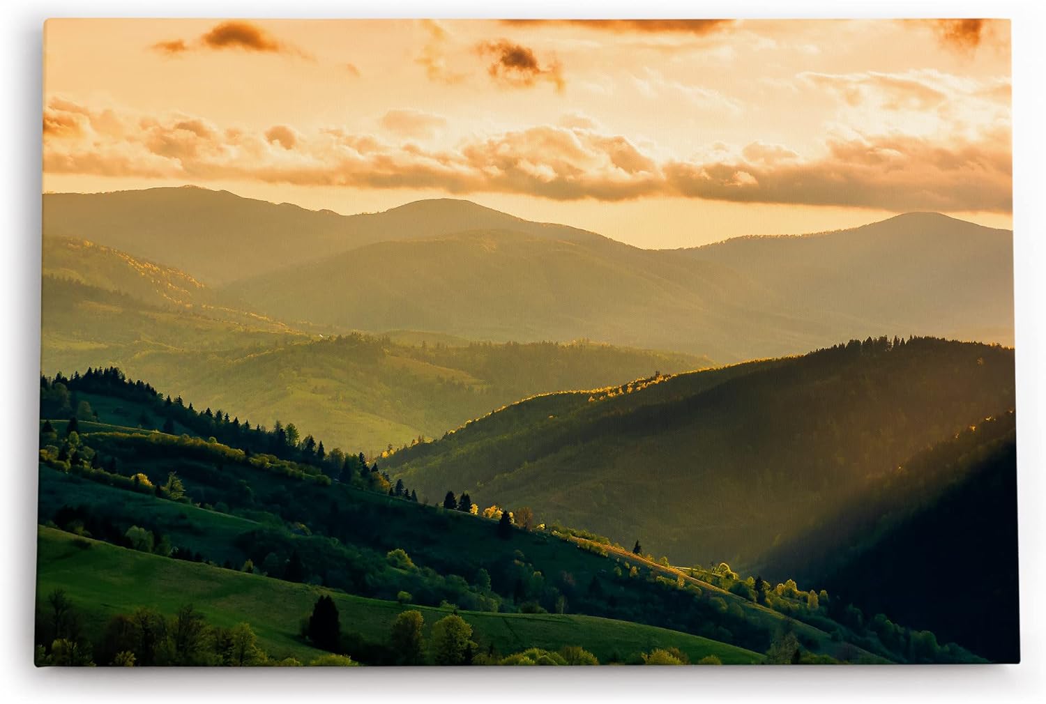 Paul Sinus Wandbild 120x80cm Berglandschaft Berge Gebirge Tannen Natur