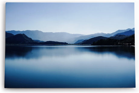 Paul Sinus Wandbild 120x80cm Bergsee Berge See Blau Gebirge Natur Horizont
