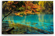 Paul Sinus Wandbild 120x80cm Bergsee Natur Wasser Bäume See Sonnenstrahlen Türkis