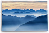 Paul Sinus Wandbild 120x80cm Blaue Berge Berglandschaft Nebel Bergkette Natur