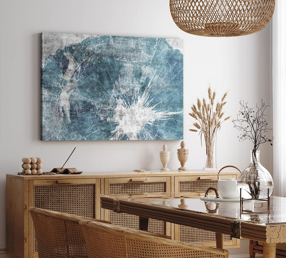 Paul Sinus Wandbild 120x80cm Blaues Bild Abstrakt Struktur Modern Kunstvoll