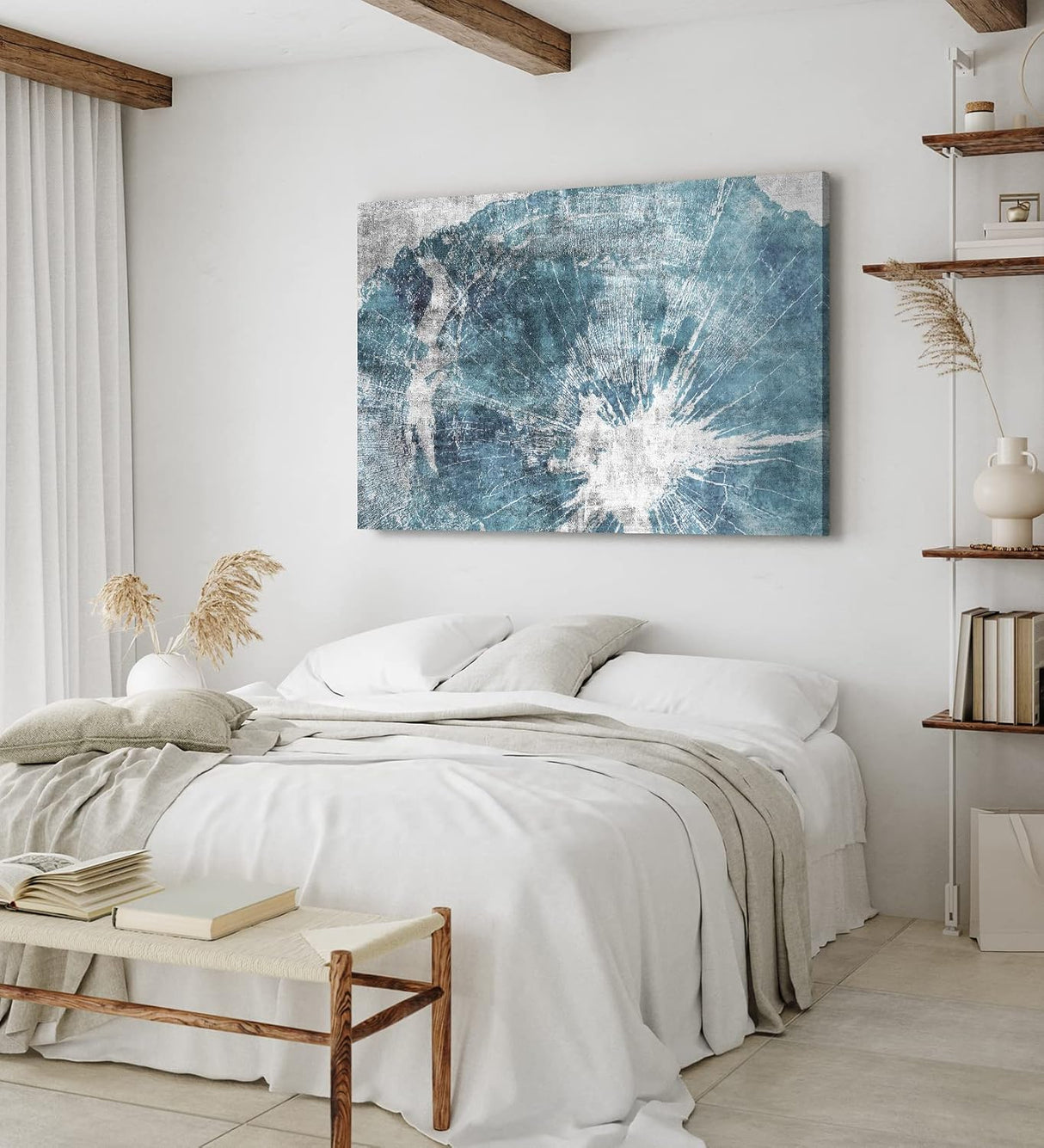 Paul Sinus Wandbild 120x80cm Blaues Bild Abstrakt Struktur Modern Kunstvoll