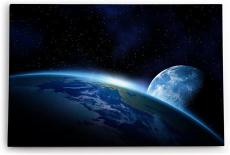 Paul Sinus Wandbild 120x80cm Erde Mond Universum Sterne All Planet Weltall