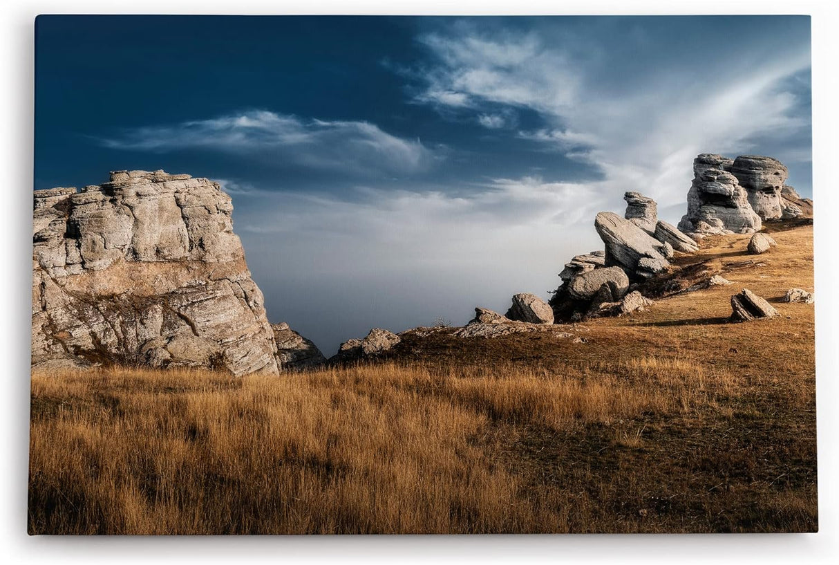 Paul Sinus Wandbild 120x80cm Felsen Felsformation Berge Natur schottische Landschaft