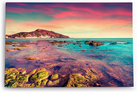Paul Sinus Wandbild 120x80cm Giallonardo Beach Italien Meer Felsen Horizont Küste