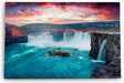 Paul Sinus Wandbild 120x80cm Godafoss Wasserfall Island Berge Natur Wasser
