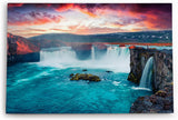 Paul Sinus Wandbild 120x80cm Godafoss Wasserfall Island Berge Natur Wasser