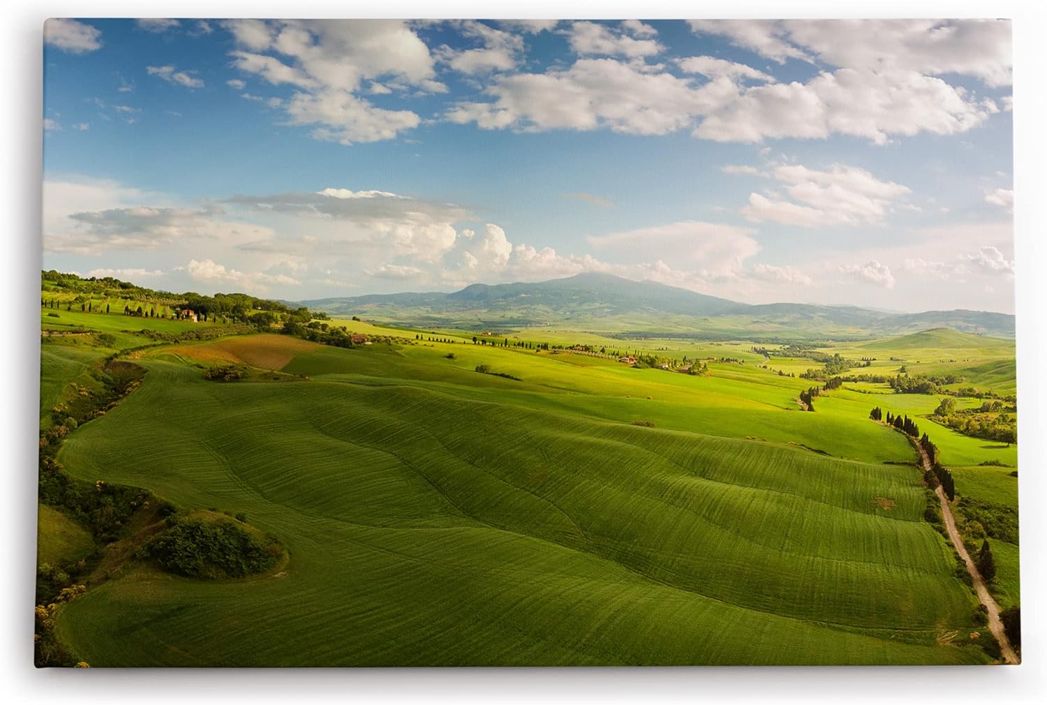 Paul Sinus Wandbild 120x80cm Grüne Wiese Landschaft Berge Natur Felder