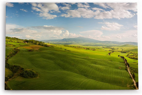 Paul Sinus Wandbild 120x80cm Grüne Wiese Landschaft Berge Natur Felder