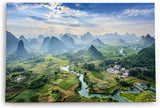 Paul Sinus Wandbild 120x80cm Guilin China Berglandschaft Karsthügel Fluss Natur