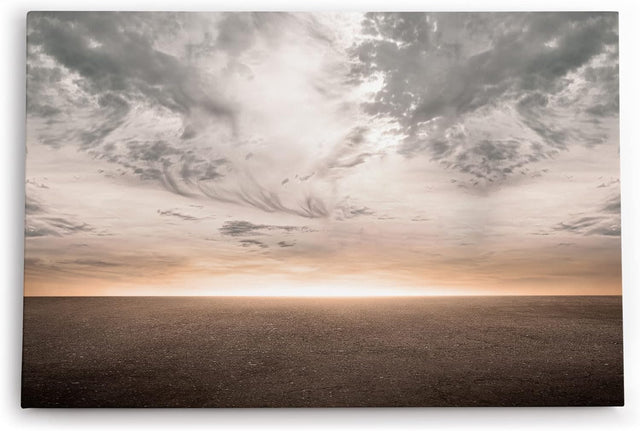 Paul Sinus Wandbild 120x80cm Horizont Himmel Erde Sonnenuntergang schwarze Wüste