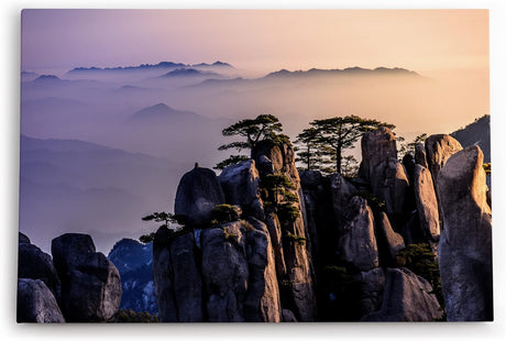 Paul Sinus Wandbild 120x80cm Huang Shan Gebirge Berge China Berglandschaft Nebel