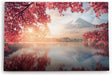 Paul Sinus Wandbild 120x80cm Japan Fuji Berg Baumkrone Herbstblätter Fischerboot