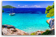 Paul Sinus Wandbild 120x80cm Karibik Insel Südseeparadies Segelboot Meer Türkis
