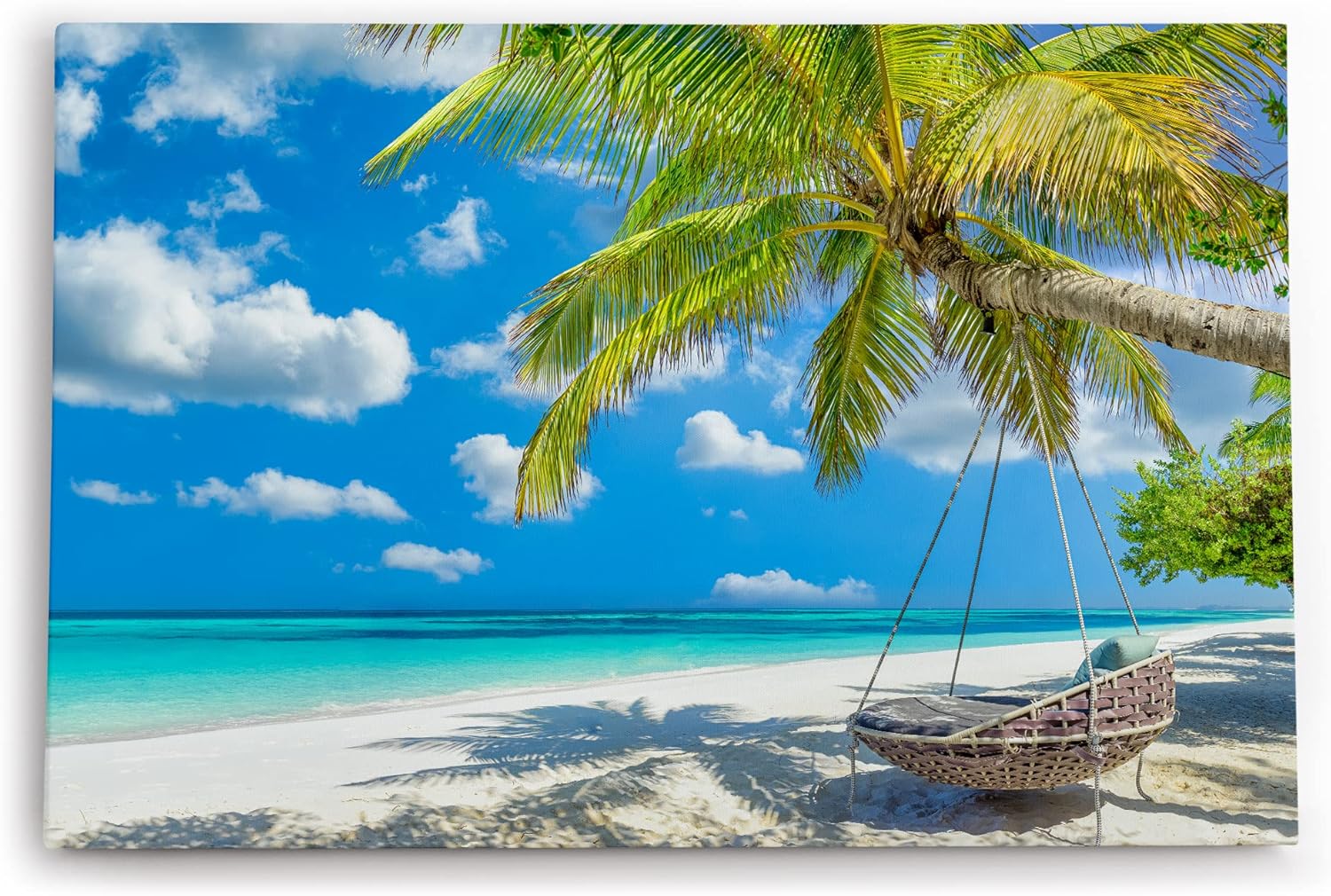 Paul Sinus Wandbild 120x80cm Karibik Traumstrand Sand Meer Palmen Sonnenschein