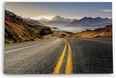 Paul Sinus Wandbild 120x80cm Lake Pukaki Neuseeland Straße Berge See Gebirge