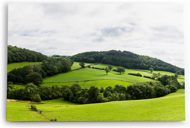 Paul Sinus Wandbild 120x80cm Landschaft Natur Berge Hügel Grün Bäume Wiese