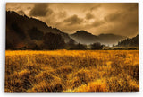 Paul Sinus Wandbild 120x80cm Landschaftsbild Natur Feld Berge dunkler Himmel