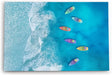 Paul Sinus Wandbild 120x80cm Luftaufnahme Strand Blau Meer Wellen Vogelperspektive Boote