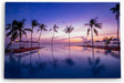 Wandbild 120x80cm Malediven Urlaub Palmen Meer Abend Pool
