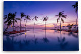 Wandbild 120x80cm Malediven Urlaub Palmen Meer Abend Pool