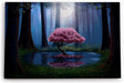 Paul Sinus Wandbild 120x80cm Märchenwald Bonsai Wald Vollmond Bäume Teich