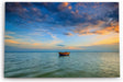 Paul Sinus Wandbild 120x80cm Meer Fischerboot Boot Horizont Sonnenuntergang Himmel