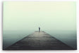 Paul Sinus Wandbild 120x80cm Meer Holzsteg Businessman Regenschirm Grau Regen