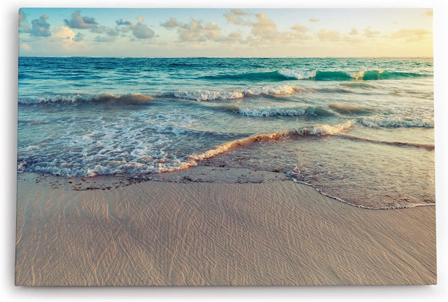 Paul Sinus Wandbild 120x80cm Meer Ozean Horizont Strand Wellen Wolken