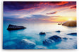 Paul Sinus Wandbild 120x80cm Meer Ozean Sonnenuntergang Felsen Klippen Horizont