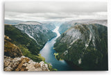 Paul Sinus Wandbild 120x80cm Naeroyfjord Norwegen Fluss Berge Natur Bucht skandinavische Landschaft