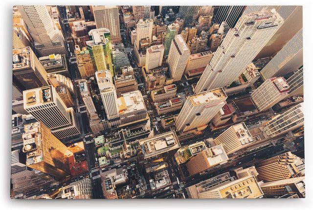 Paul Sinus Wandbild 120x80cm New York aus der Vogelperspektive Wolkenkratzer Hochhäuser