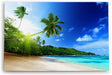 Wandbild 120x80cm Palmen Strand Meer Karibik Paradies Himmel Blau