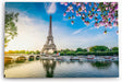 Paul Sinus Wandbild 120x80cm Paris Eiffelturm Kanal Frankreich Baumblüten