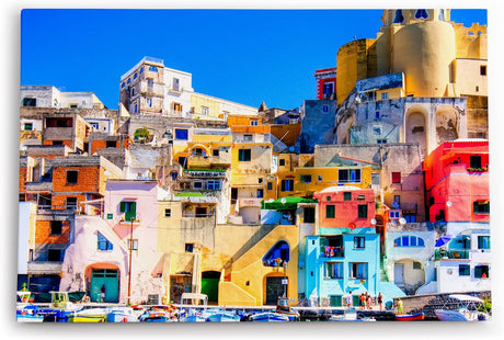 Paul Sinus Wandbild 120x80cm Procida Italien Insel traditionelle Häuser Küstenstadt Mittelmeer