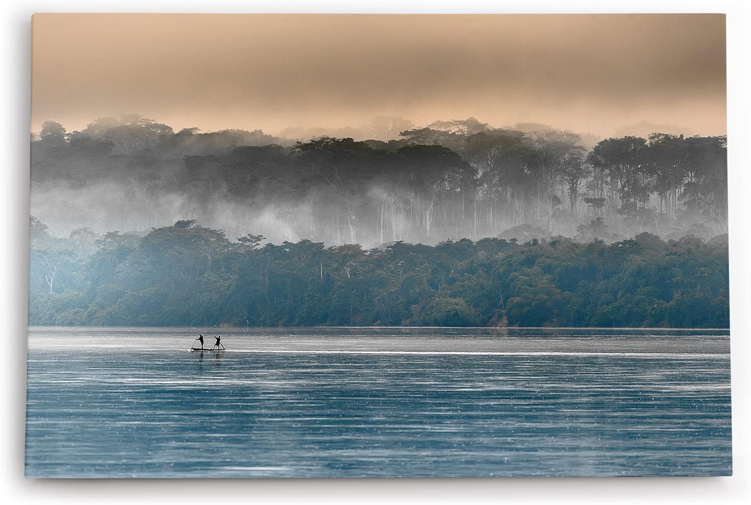 Paul Sinus Wandbild 120x80cm Sangha Fluss Kongo Fischer Natur Bäume Nebel