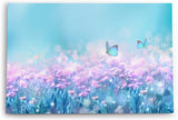 Paul Sinus Wandbild 120x80cm Schmetterling Wiese Blau Frühling Sommerwiese Fotokunst