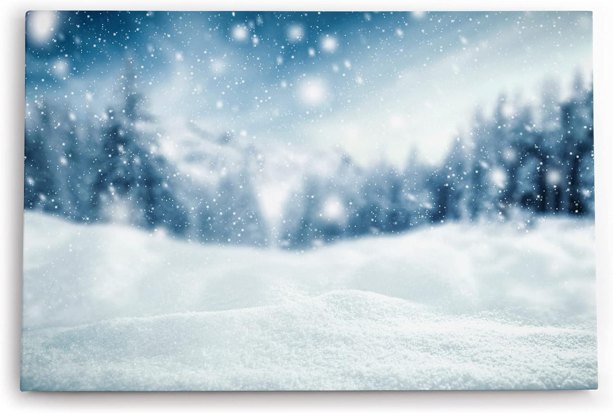 Paul Sinus Wandbild 120x80cm Schnee Winter Weiß Kunstvoll Schneeflocken