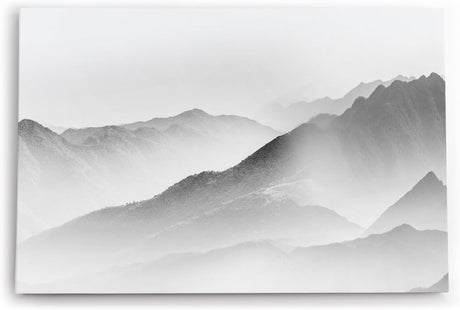 Paul Sinus Wandbild 120x80cm Schwarze weiße Berglandschaft Berge Gebirge Fotokunst