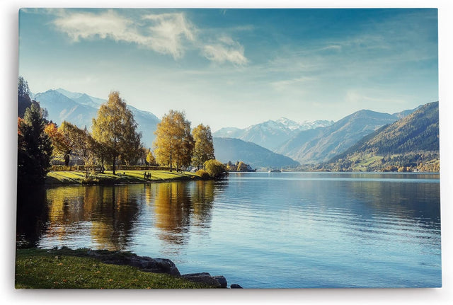 Paul Sinus Wandbild 120x80cm Schweiz Alpen See Berge Natur Sonnenschein Bergsee