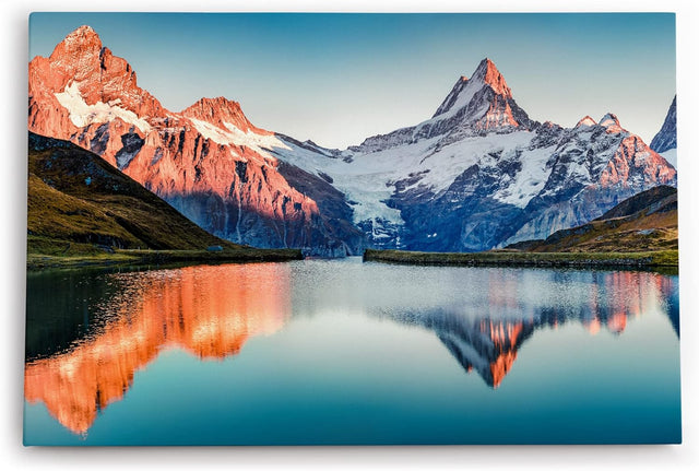 Paul Sinus Wandbild 120x80cm Schweizer Alpen Berggipfel Berge See Bergsee Schneegipfel