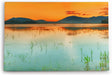 Paul Sinus Wandbild 120x80cm Sonnendämmerung Berge Abendröte See Natur roter Himmel