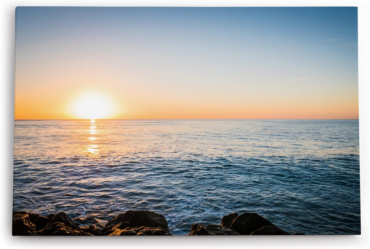 Paul Sinus Wandbild 120x80cm Sonnenuntergang Horizont Ozean Meer Abendröte