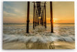 Paul Sinus Wandbild 120x80cm Sonnenuntergang Horizont Steg Holzbrücke Meer Strand