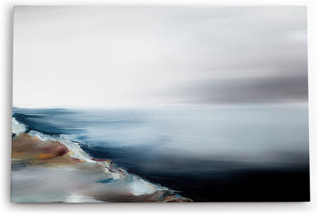 Paul Sinus Wandbild 120x80cm Strand Meer Abstrakt Horizont Kunstvoll Wellen
