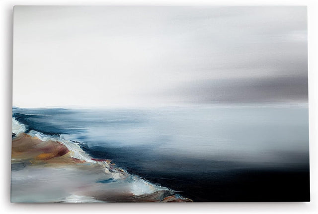 Paul Sinus Wandbild 120x80cm Strand Meer Abstrakt Horizont Kunstvoll Wellen
