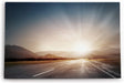 Paul Sinus Wandbild 120x80cm Straße Sonnenuntergang Berge Landschaft Sonnenstrahlen