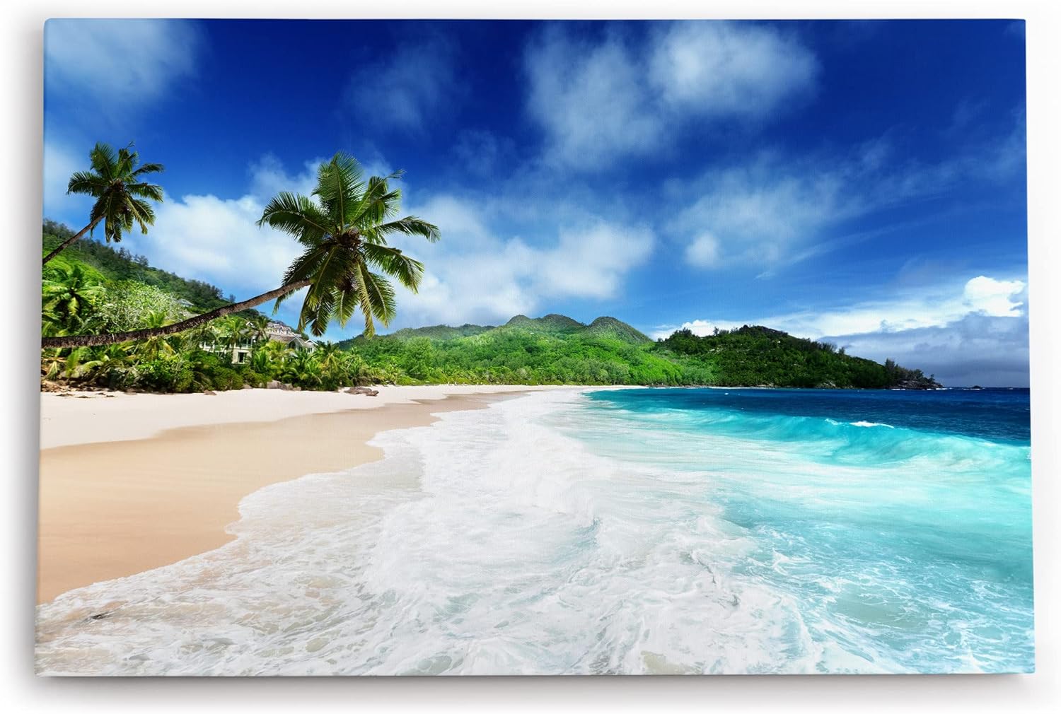 Wandbild 120x80cm Südsee Palmen Meer Strand Sommer Sonnenschein