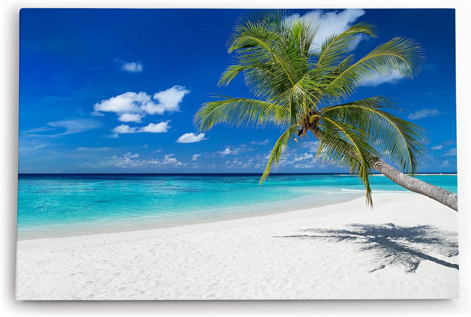 Wandbild 120x80cm Südseeparadies Palmen Strand Sonne Meer Türkis